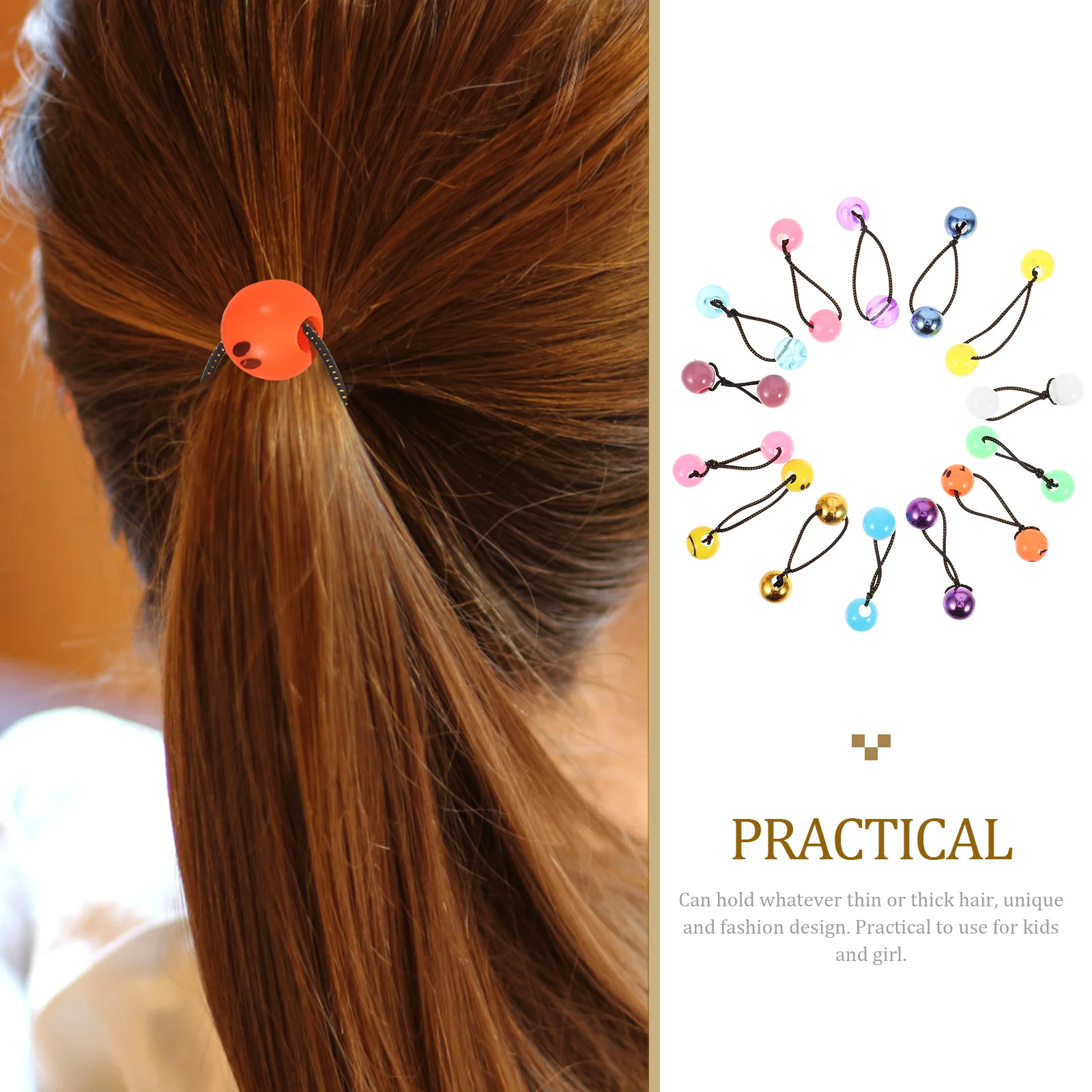 

24 Pcs Kids Accessories Double Elastic Ties for Children Girls Party Wedding Gift Black Ponytail Holders Hair Ropes All