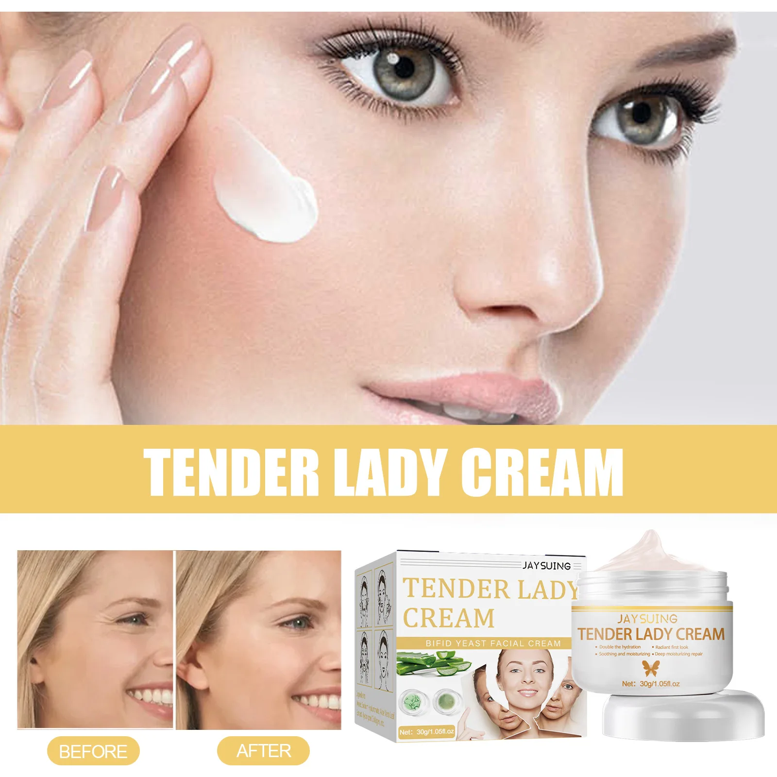 Tender Lady Cream Anti Aging Reduce Fine Lines Moisturizing Tender Brightening Concealer Repair Antioxidant Cream Skin Care