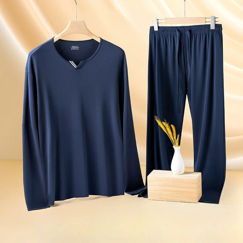Men's Ultra Fine Modal Pajamas Set Comfortable Spring Summer Loungewear Luxury Sleepwear for Men