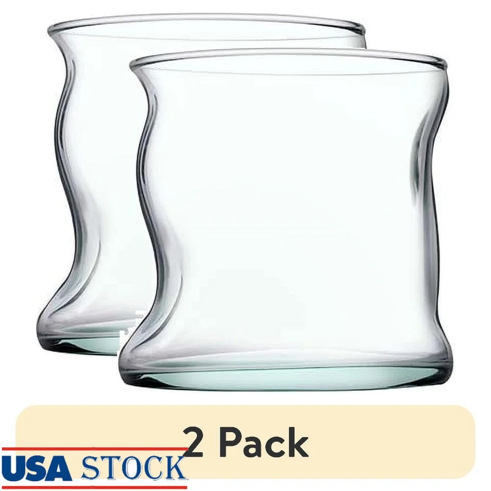 Paquete de 2 cristaleros verdes transparentes, 11,5 oz, ecológicos, apilables, antiguas, vasos, té helado, cócteles, agua
