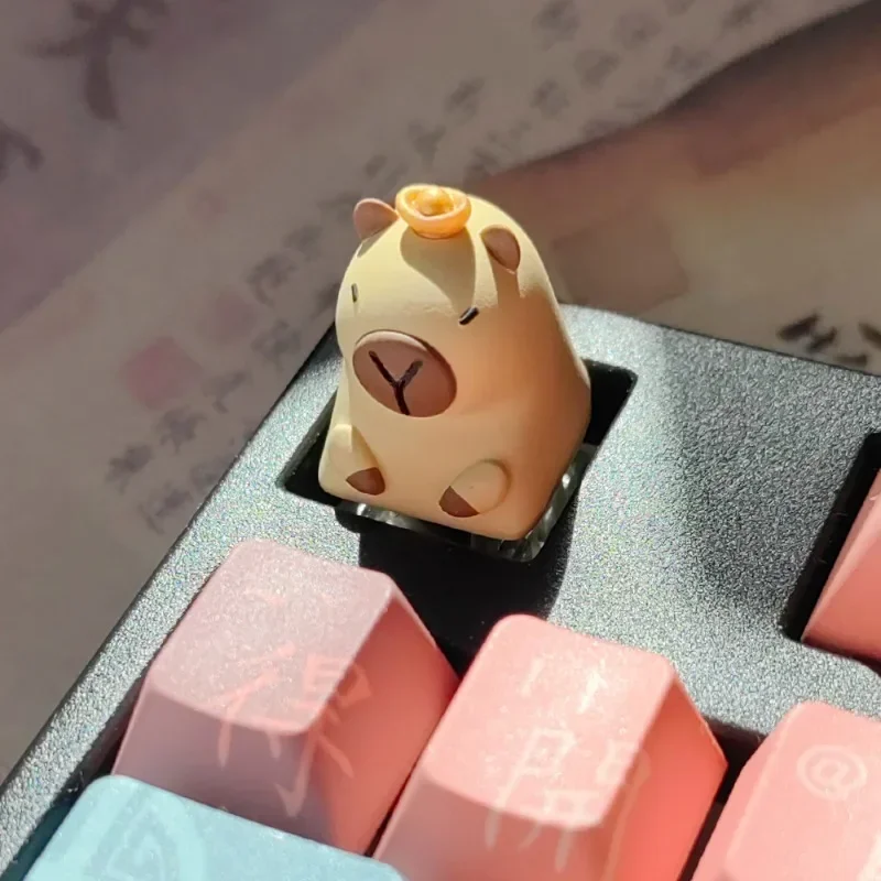 

Аниме мультфильм капибара персонализированный 3D полимерный колпачок милый и приятный для глаз Milo Single OEMR4 высокий крест механическая клавиатура подарок