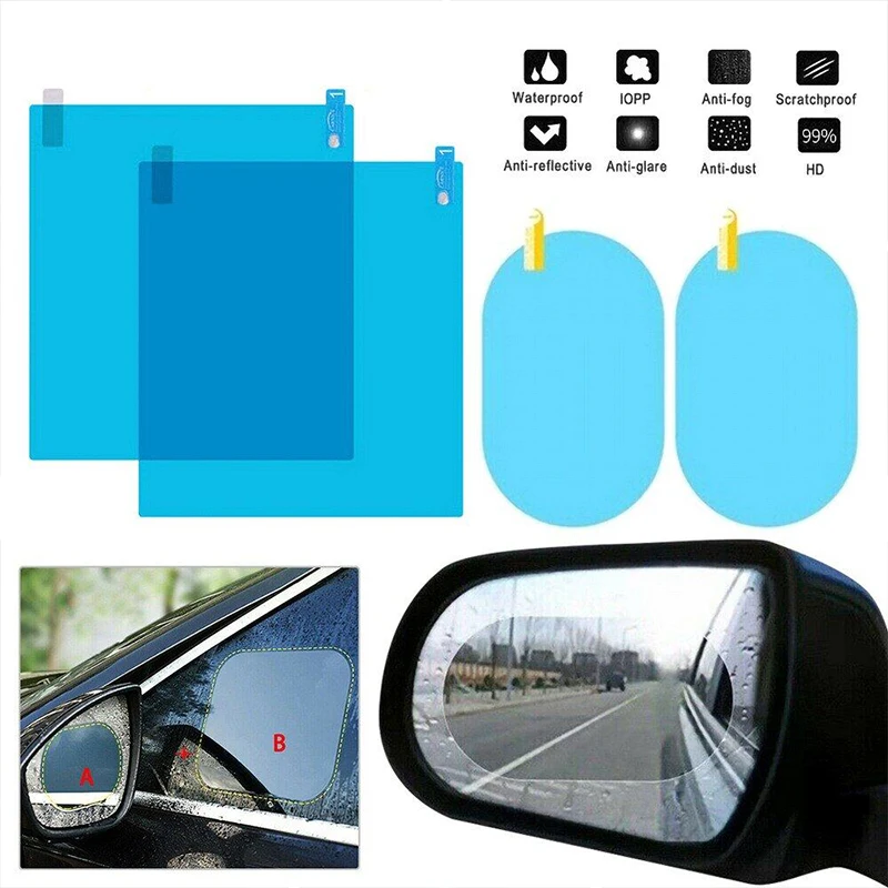 Car Rearview Mirror Window Side Anti-rain Films Kit Auto Anti-fog Anti-scratch Clear Protective Membrane Sticker Decal Accessory