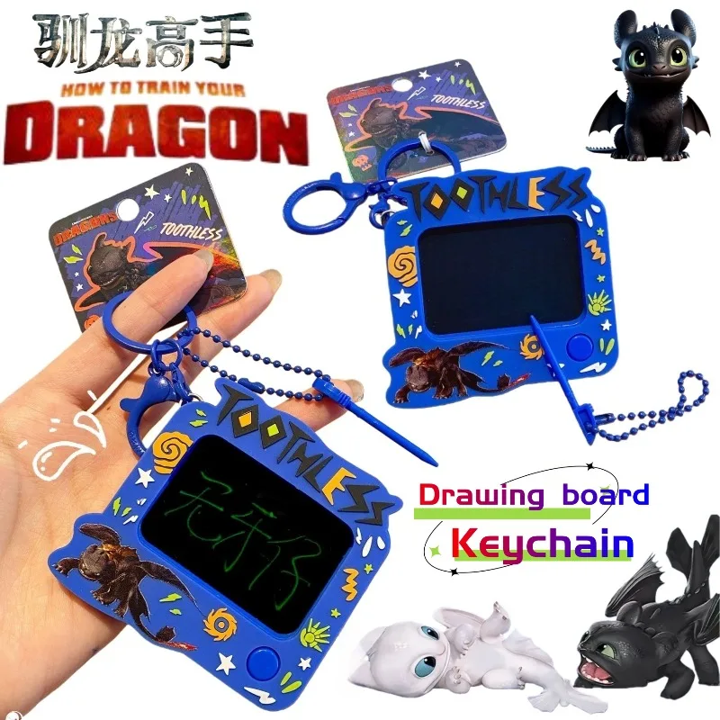 

New How to Train Your Dragon Toothless Cute Mini Doodle Drawing Board Keychain Couple Bag Fun Writing and Drawing Board Pendant