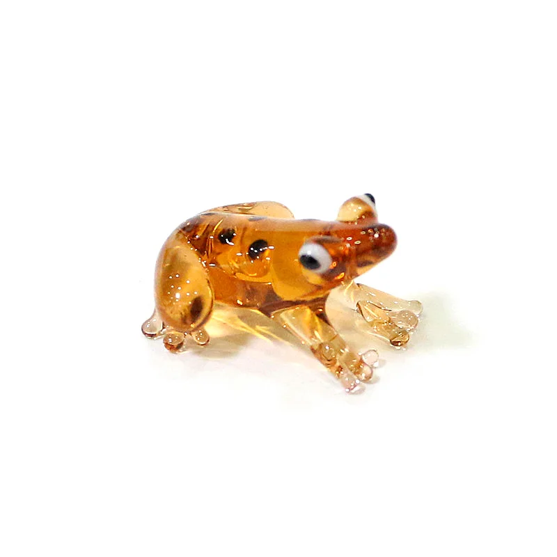 2 Stück Bunte Mini-Glas-Tierfiguren Niedliche Frosch-Miniatur-Statuen Ornamente für Zuhause Tischdekoration Feengarten Bonsai Deko-Zubehör – Detail 22