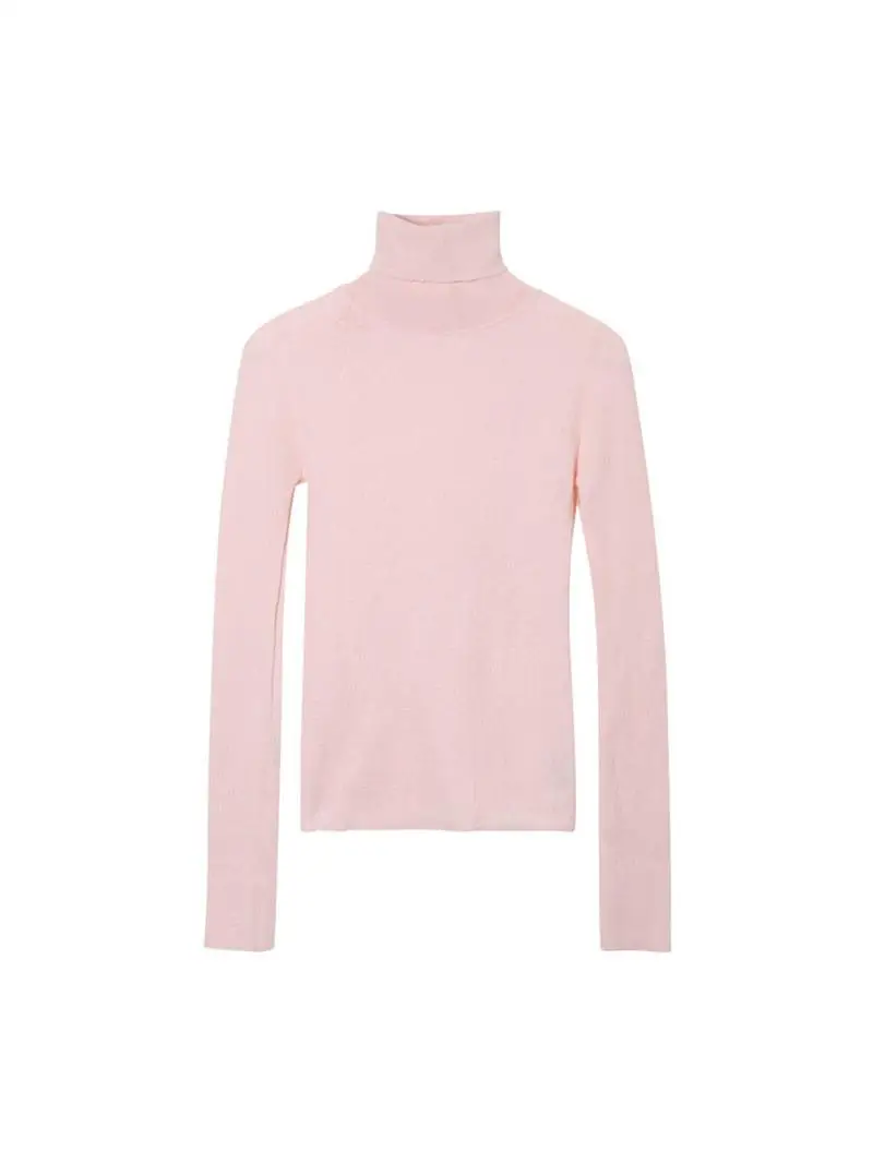 

Deesicile Pink Zero Restriction Knitted High Collar Slim Fit Top Women's Faionable Comfortable Breathable Autumn Winter