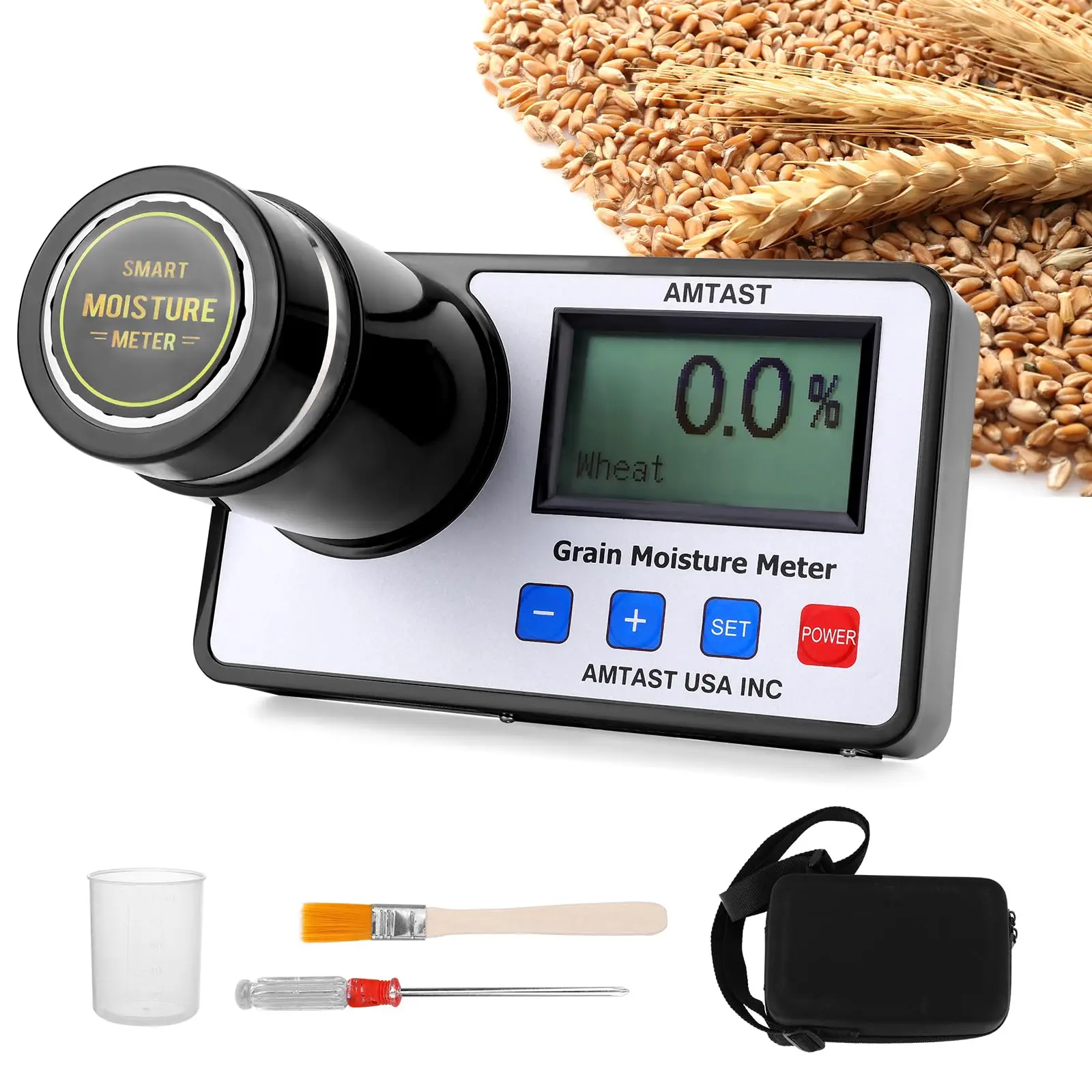 Grain Moisture Meter High Precision Grain Moisture Tester with Temperature Compensation Portable Seed Moisture Meter 19 Grains