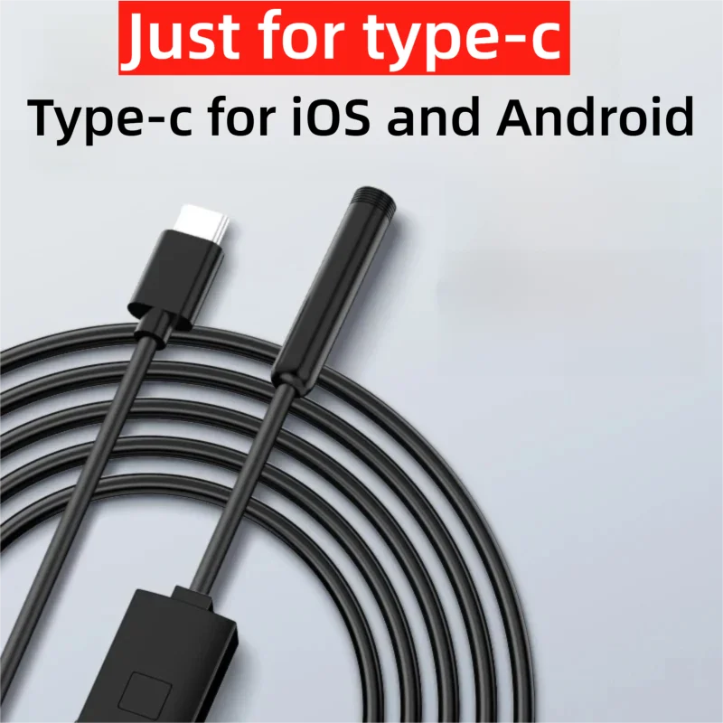 Autofocus 200w HD industrial endoscope 8LEDs semi-rigid cable for automotive pipeline inspection for Android & iOS Phones