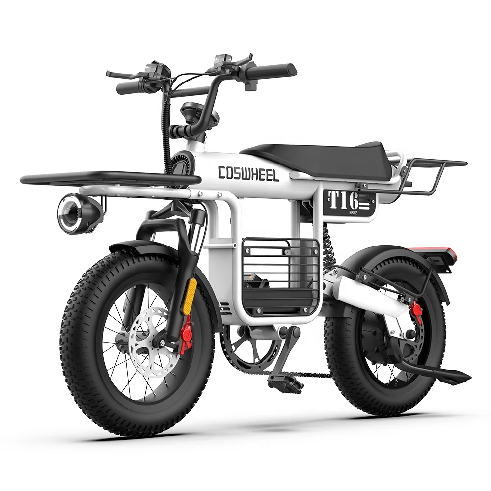 

Электровелосипед Cospheel T16 с удлиненным сиденьем, гибридный, для перевозки грузов, с толстыми шинами, городской, женский