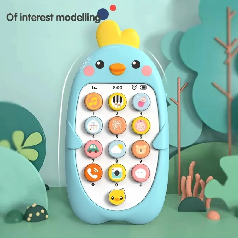 Puzzle bilingue avec lumière et son pour bébé, jouet de téléphone portable, batterie incluse, dessin animé, illumination, éducation précoce