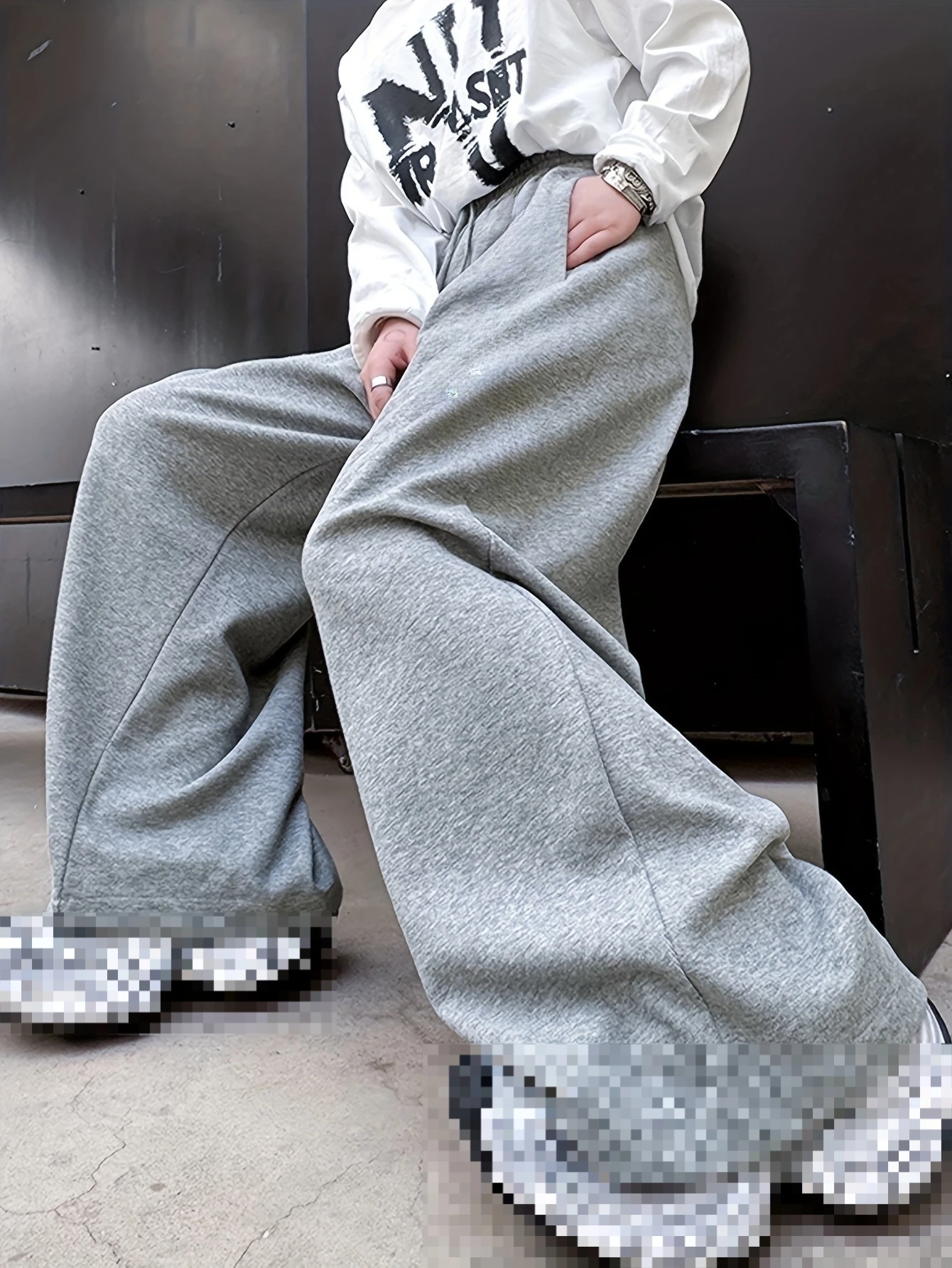 

Men's and Women's Sports Pants, Featuring American Retro Niche Design, Wide Leg Pants, and Casual High Street Loose Sportswear