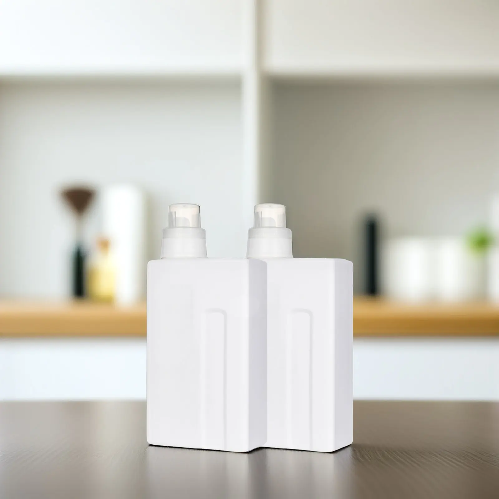 2Pcs Reusable Empty Bottles for Laundry Detergent Shampoo Lotion Body Wash Multipurpose Leakproof Sub Bottles Simple Design