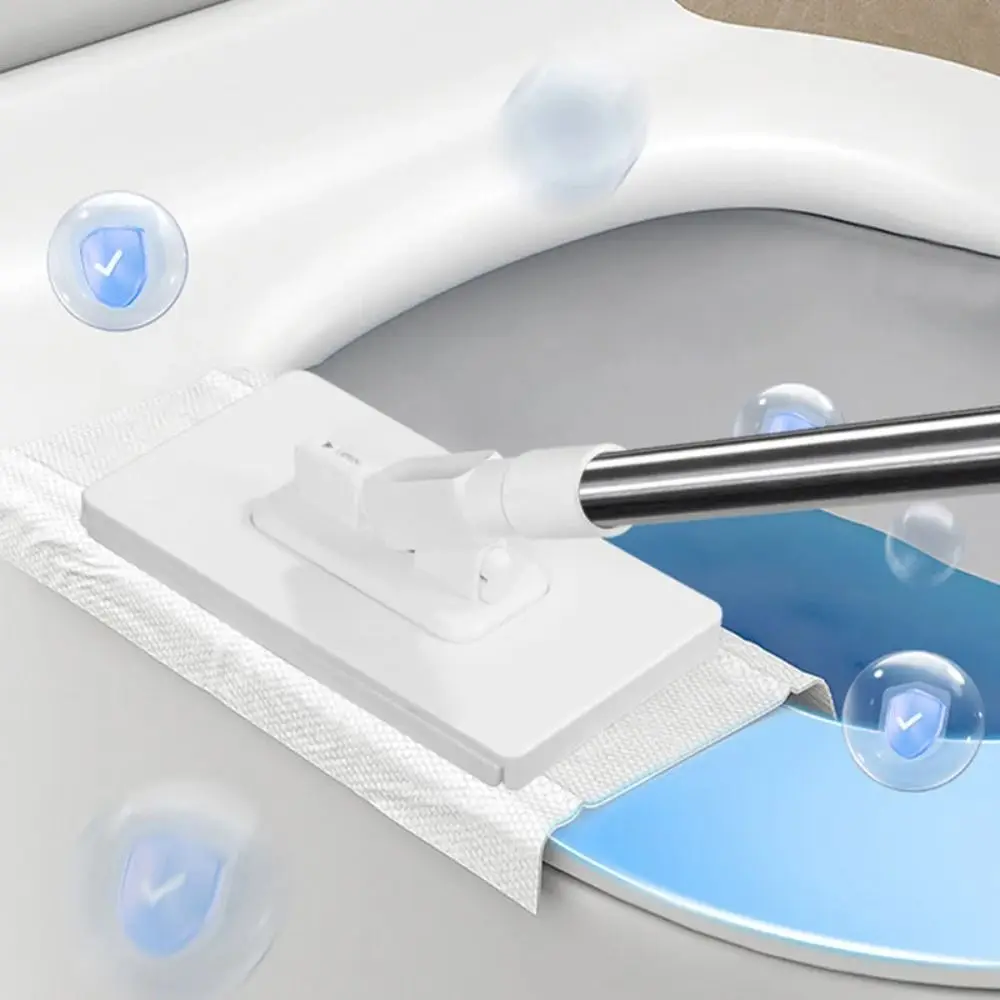 New with 3 Reusable Cloths Hands-free Mop 360° Rotating Head Clamping Automatic Mop Clip No-wash Mops Floor Cleaning