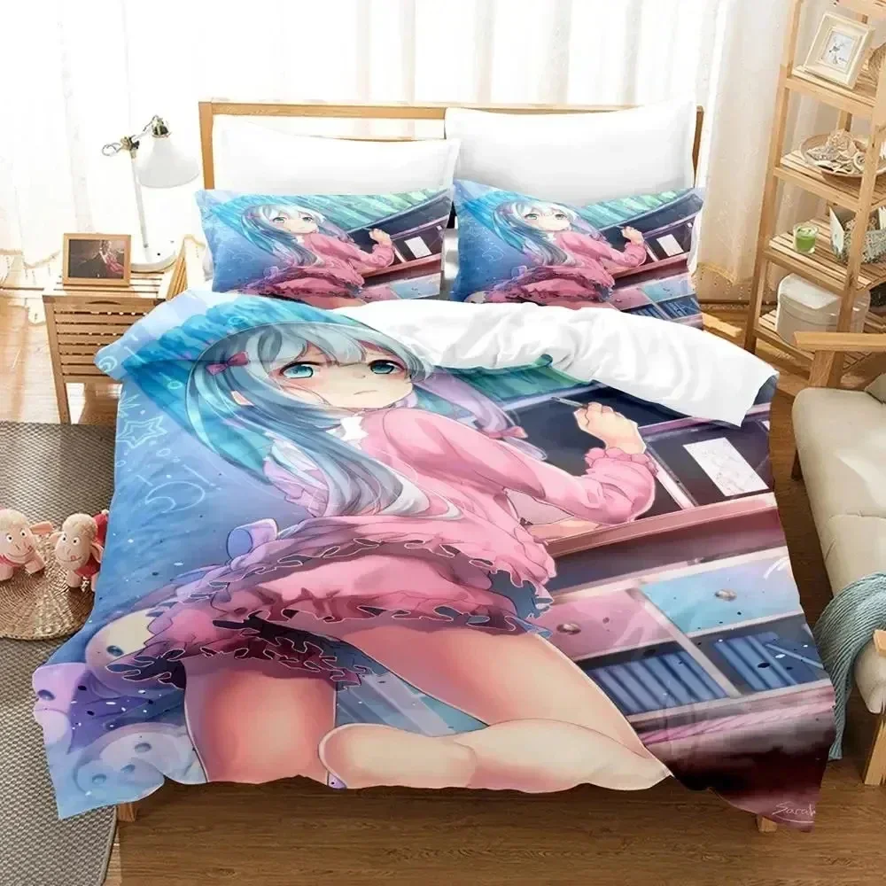 Anime sagiri izumi eromanga sensei conjunto de cama capa edredão conjunto colcha fronha consolador rei rainha tamanho meninos adulto