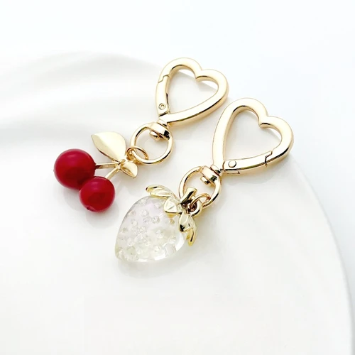 Imagen 2 del producto DIY flor de cerezo bolso encanto accesorio de mujer llavero con diseño en forma de corazón accesorios para el cabello hechos a mano colgante de hoja de cerezo