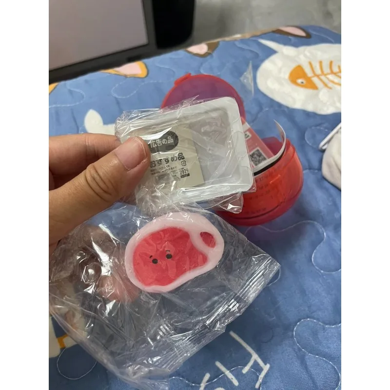 YELL Japan Original Kawaii Gashapon Figure Cute Soft Meat Simulated Food Fidgety Toys Capsule Anime Miniature Items Gift