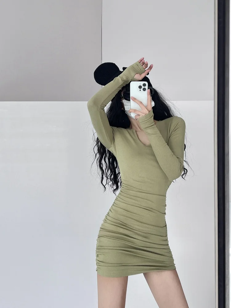 Sexy American Sle Bodycon V-ne Dr Hot Girl dulce y picante Pure Desire falda ort cintura alta larga Sve mujer...