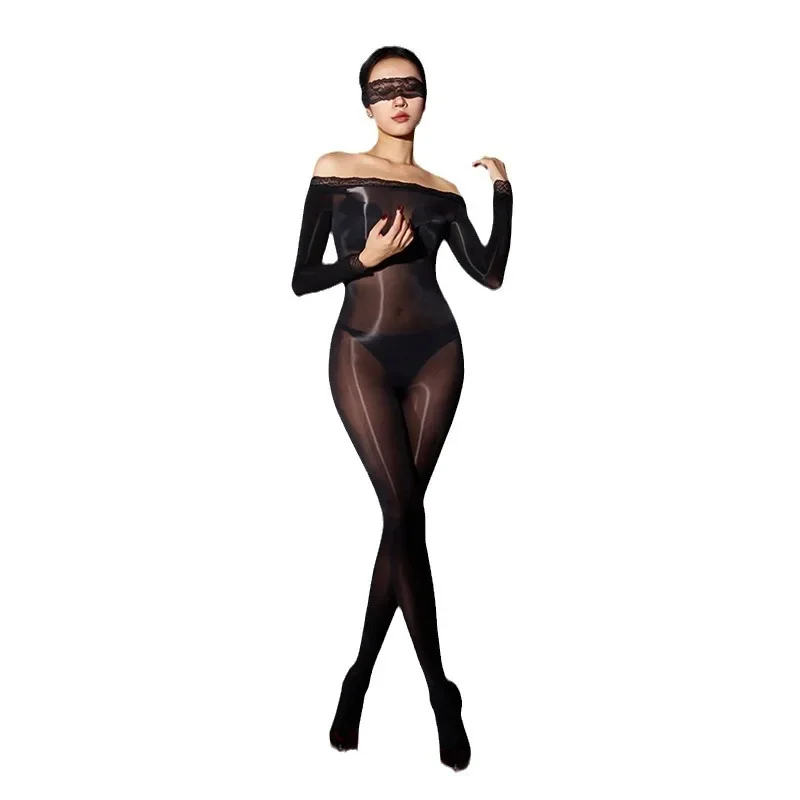 

Women Sexy Bodystockings Oil Shiny Glossy Stockings High Elasticity Exotic Dresses Female Pantyhose Transparent Night Club Wear