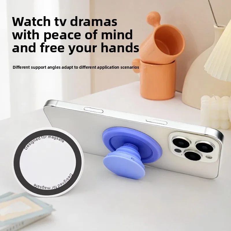 Pour Magsafe magnétique mignon bonbons rétractable Airbag support Ins solide rond téléphone poignée support sans fil charge doigt