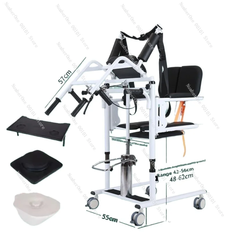 

Bedridden Elderly Transfer Chair, No-lift Paralyzed Patient Hydraulic Lift Toilet Device, Multi-Functional Nursing Equipment