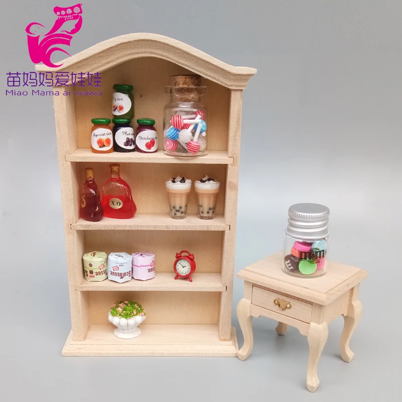 Mini Poppenhuis Meubels Studeerkamer Boekenkast Restaurant Kabinet 1:12 1:8 Bjd Pop Diy Meubels