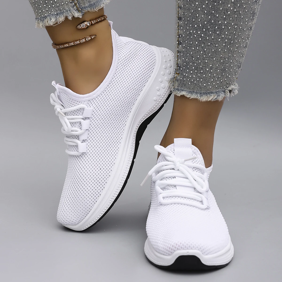 أحذية نسائية صيفية مسطحة شبكية قابلة للتنفس أحذية نسائية أحذية رياضية كاجوال، شحن مجاني للتخليص