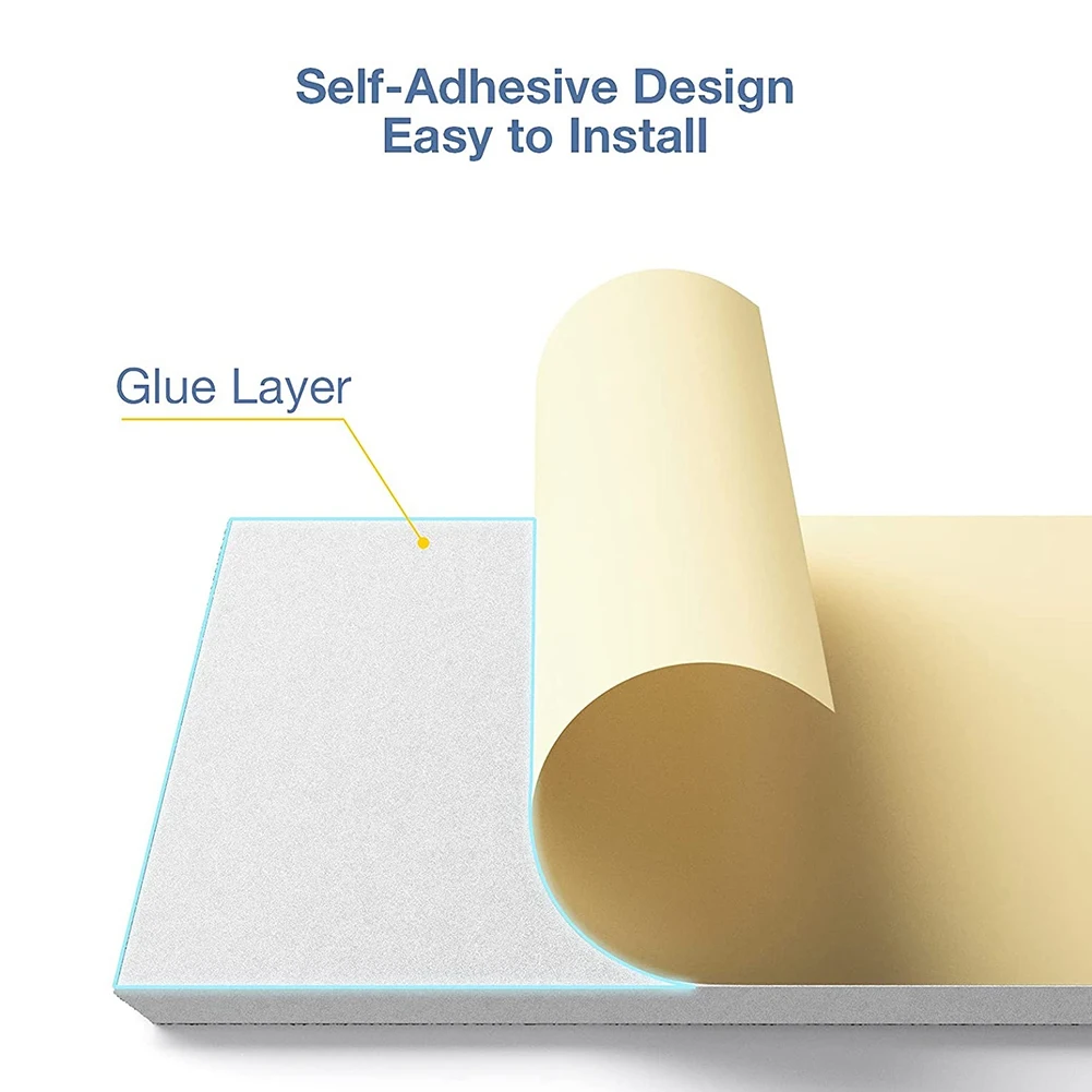 Self-Adhesive Acoustic Panels 12 Pack,12 x 12 x 0.4 inch Sound Proof Padding,Sound Absorbing Panel for Home ,White