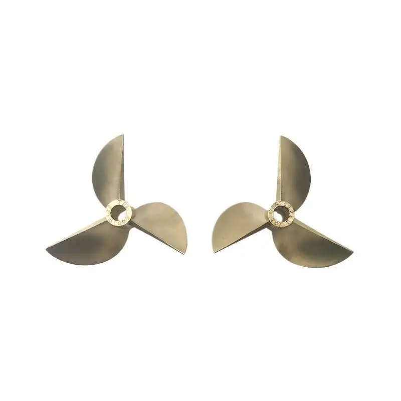 RC Model Boat Copper Propeller 3 Blade 48mm 4.76mm Shaft Pair Left Right Hand P1.9