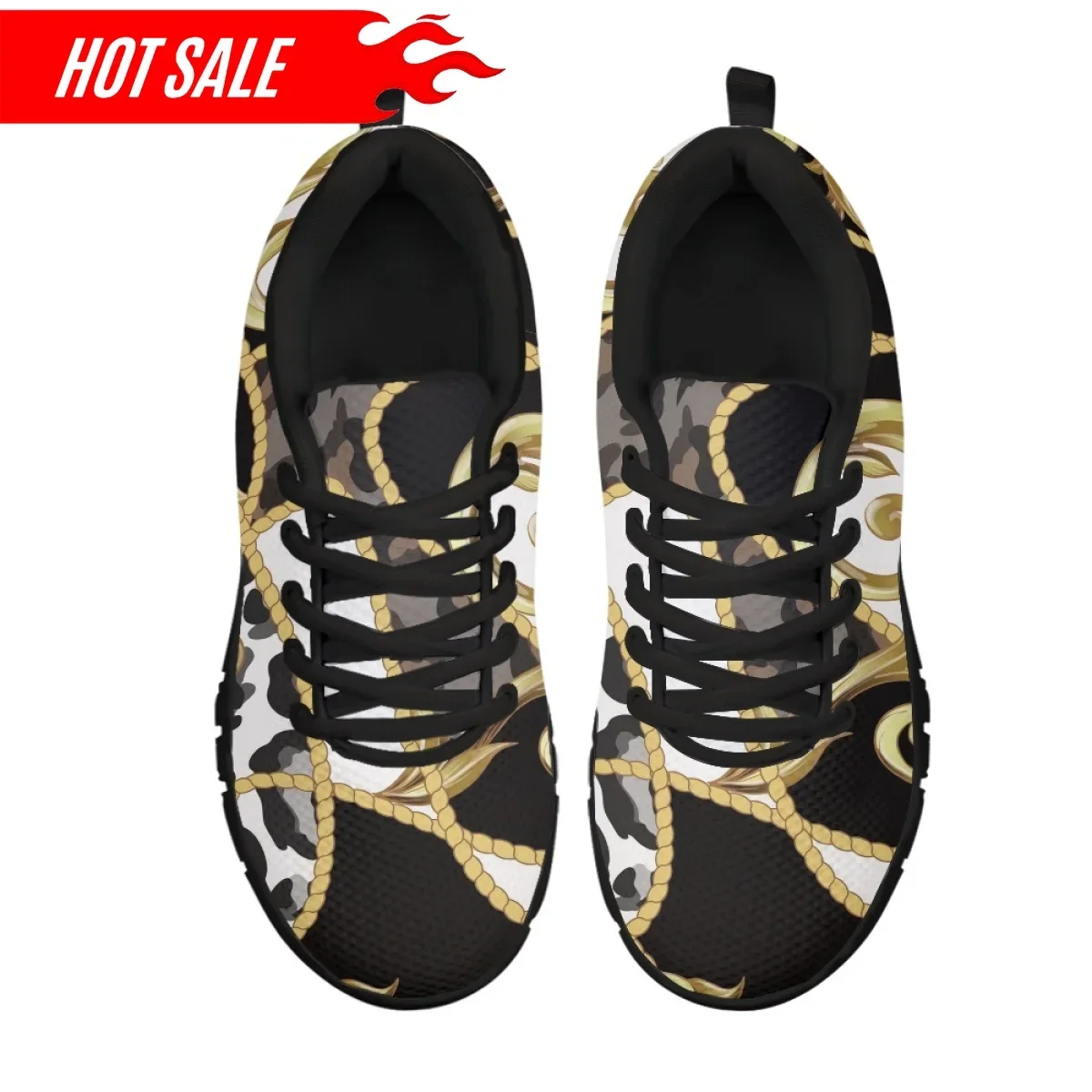 Luxury Brand Women Sneakers Fashion Baroque Leopard Design Flat Shoes for Ladies Outdoor Lace-up Mesh Shoes Zapatos