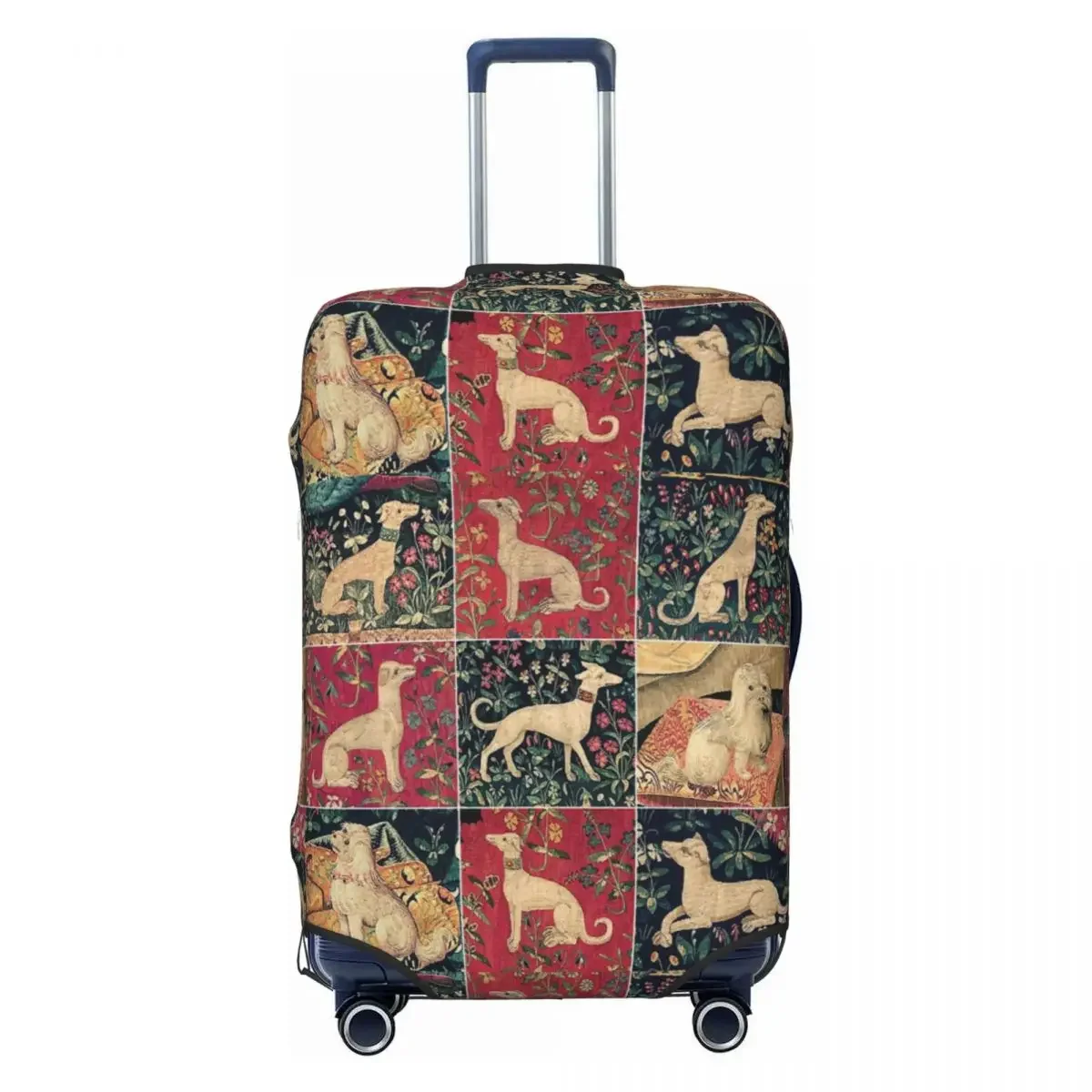 Custom Medieval Greyhound Suitcase Cover Dust Proof Whippet Sighthound Dog Travel Luggage Covers for 18-32 inch