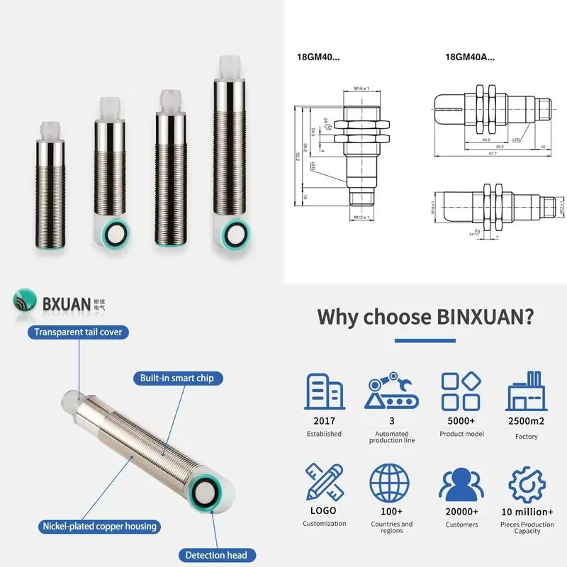 BXUAN Short 300mm Detection Distance Ultrasonic Ranging Module Ultrasonic Sensor Analog 4-20mA/0-10V