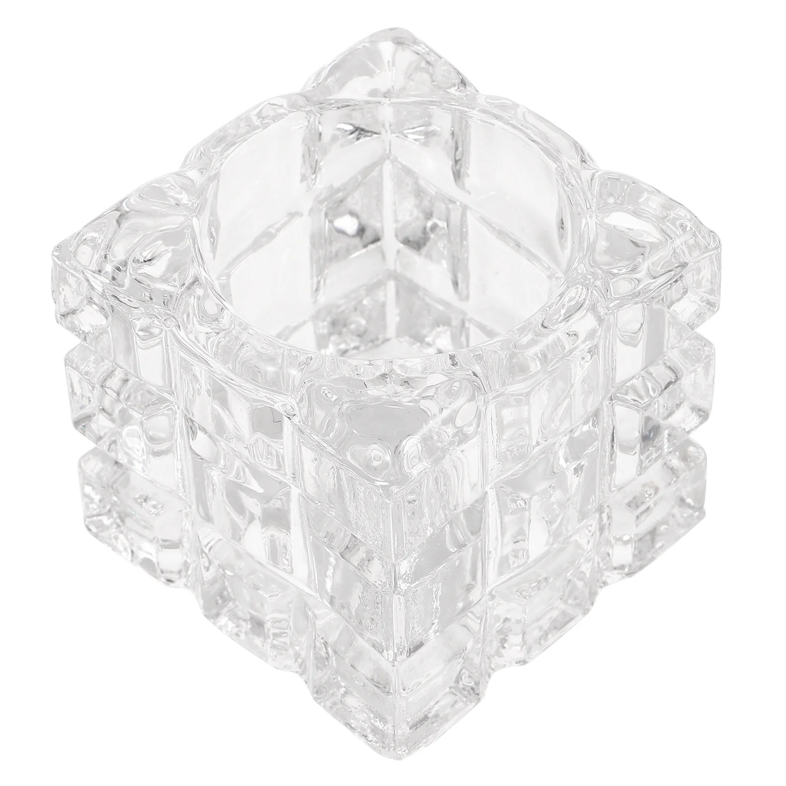 Contenitore in Vetro per Unghie Senza Coperchio, Vassoio per Monomero, Organizzatore Elegante da Scrivania per Accessori Unghie