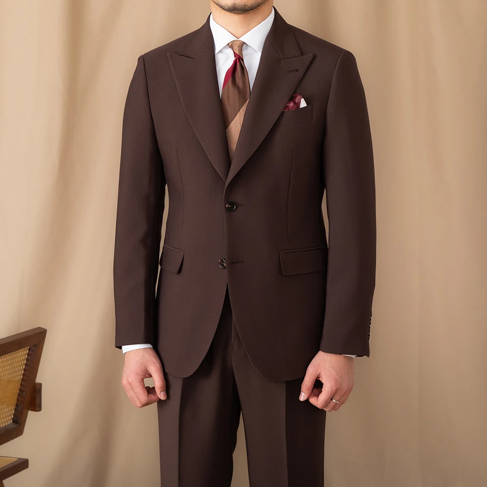 

Mr. Deer Three Retro Fashionable Business Suit Slim Fit Casual Pure Color Men's Suit Set Standard Edition Polyester Blend