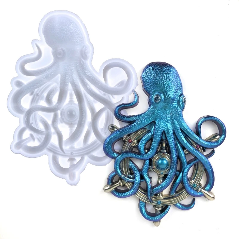 3D Octopus Shape Silicone Candle Mold for DIY Handmade Plaster Soap Non toxic Resin Moulds Creating Unique Decorations