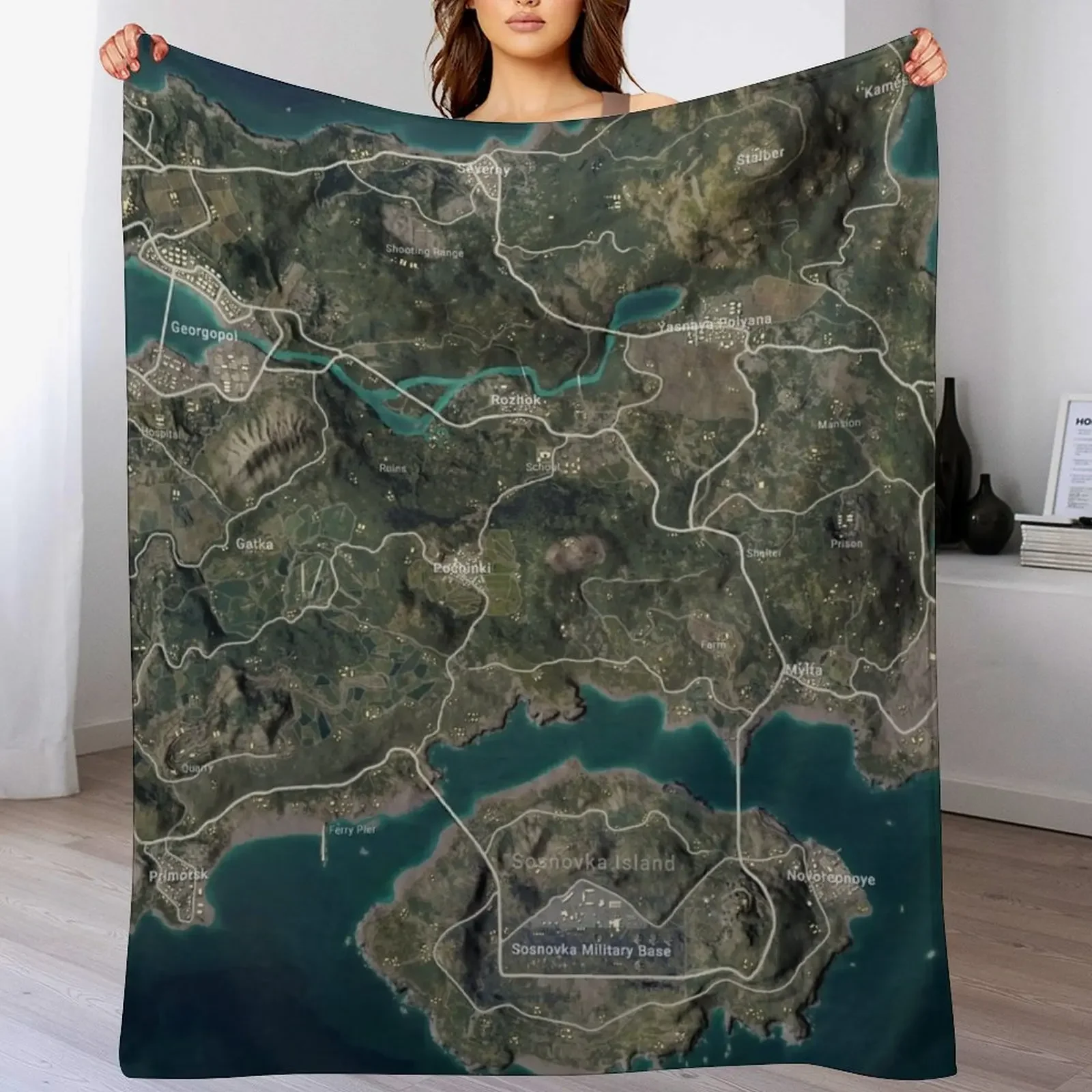 

PUBG New Erangel 10000x10000 (10k) poster Throw Blanket Comforter Thins decorative Travel Blankets