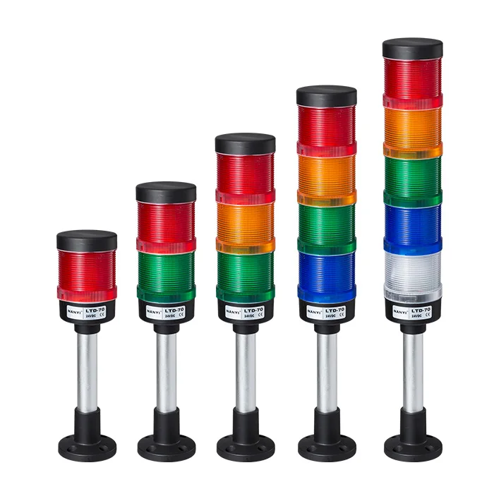 Diameter 70mm 24V Red Yellow Green Led Signal Tower Light Multi-Layers Stack Alarm Lights Warning Lamp for Industrial Machine