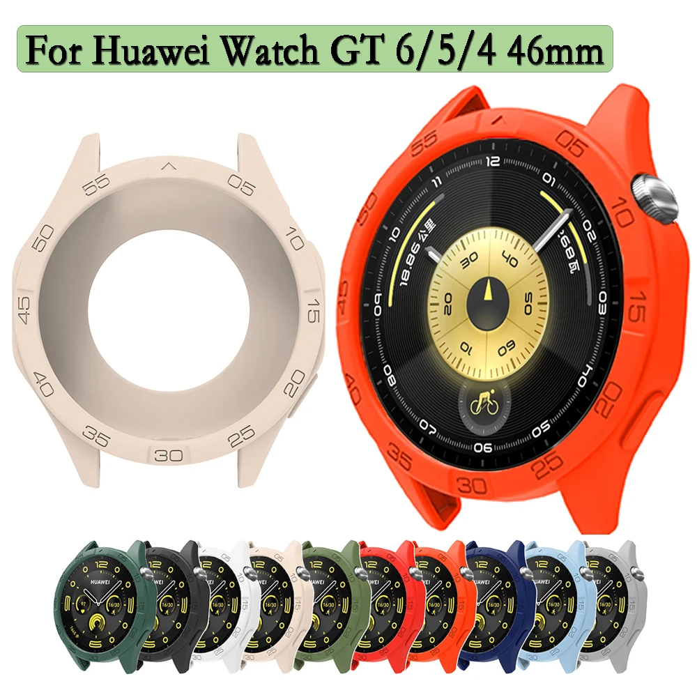 

Мягкий силиконовый чехол для Huawei Watch GT6/GT5/GT4, 46 мм, полый корпус часов, гибкие и прочные аксессуары для защиты часов