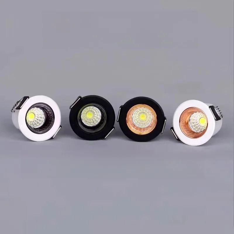 Mini LED wpuszczany reflektor 3W COB AC110V/220V Downlight do szafki sufitowej Chowcase na poddaszu oświetlenie dekoracyjne DC12V