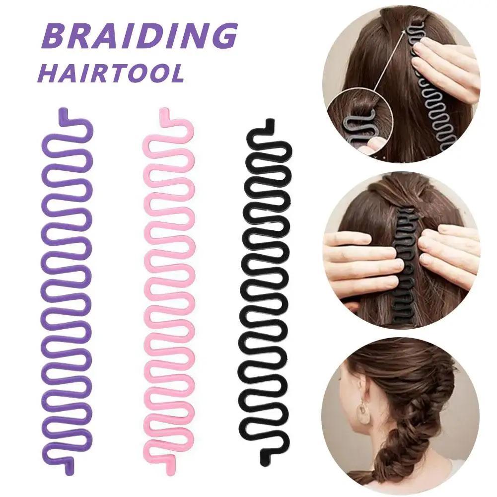 3 Colors Fishbone Wave Braider Braiding Tools Twist Braids Bun Hair Hairstyles Styling Aids Accessories Hair Hair Styler V0R6