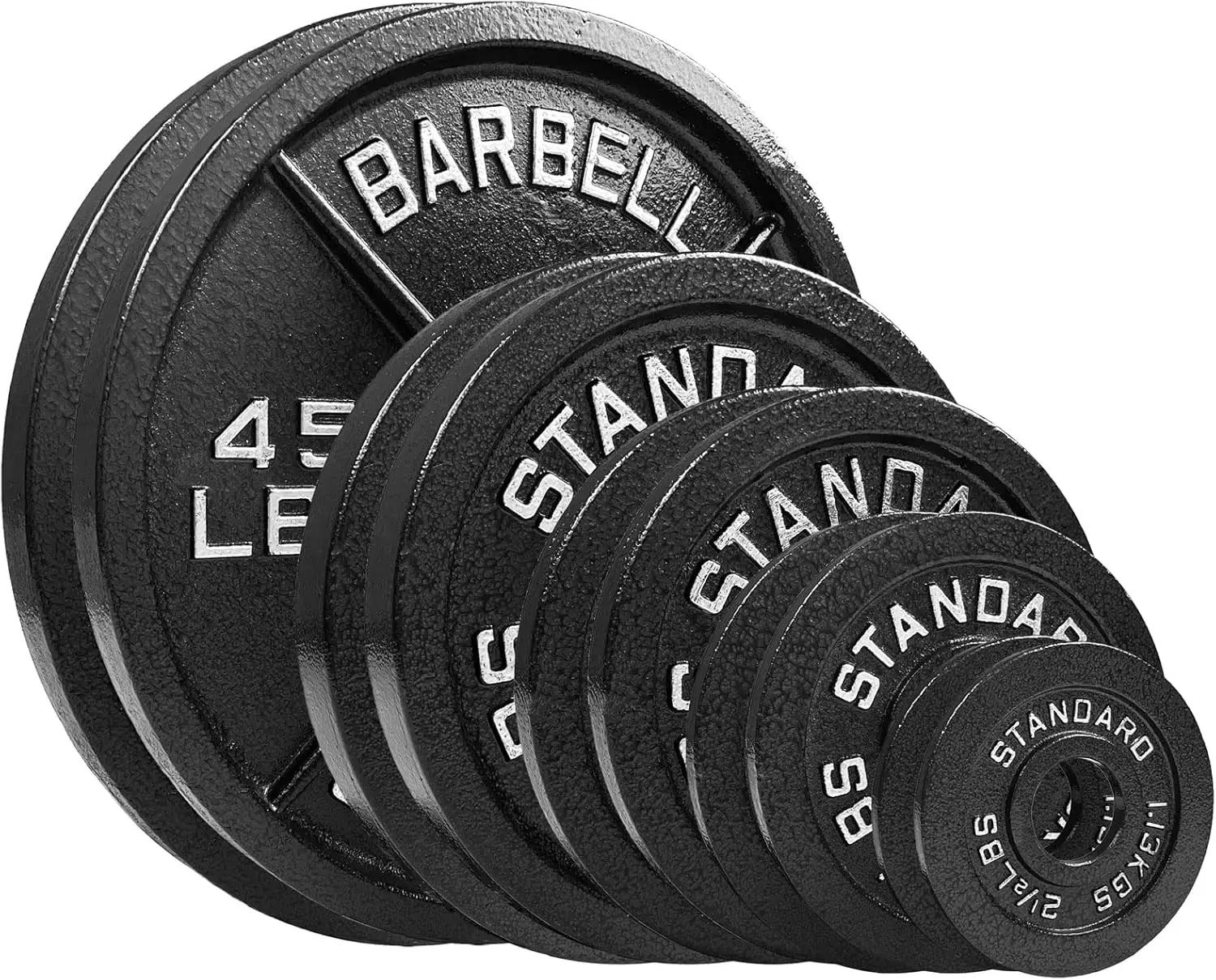 

Olympic Plates 175LB Set - 2 inch Olympic Hammertone Coated 2x 2.5lb, 5lb, 10lb, 25lb, & 45lb for Weight Lifting Training