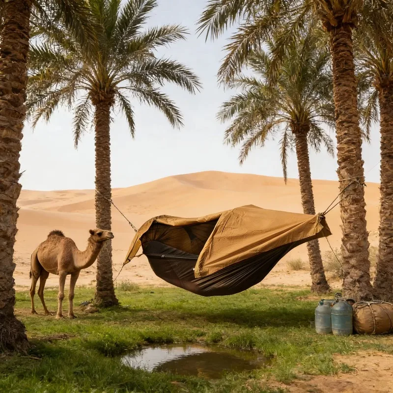 

Portable 2-Person Nylon Outdoor Parachute Camping Tent Hammock with Waterproof Mosquito Net for Garden Use