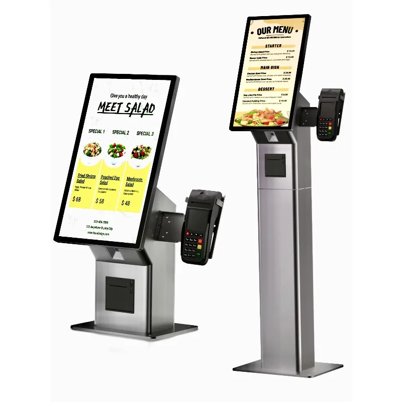 All One Self Service Order Payment Kiosk Touch Screen POS 15.6-23.8 Inch Desktop Checkout Restaurant Android/Windows