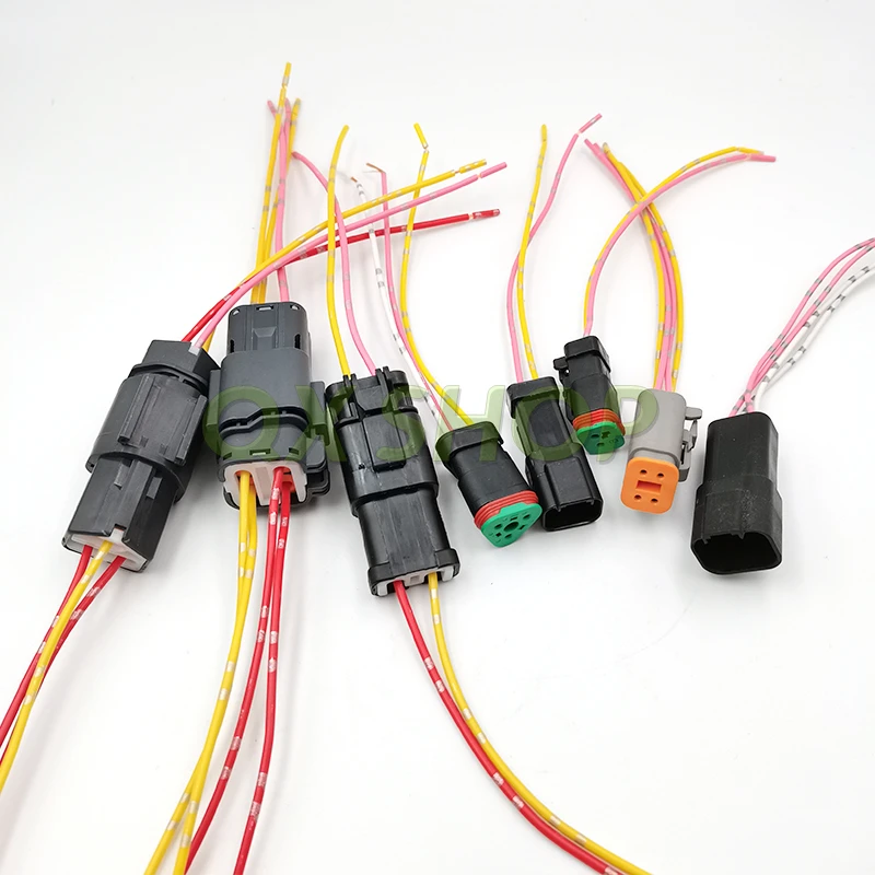 Plug with copper wire For Komatsu excavator PC120/200/240/270/300/350-6-7-8 solenoid valve、sensor、motor connector harness plug