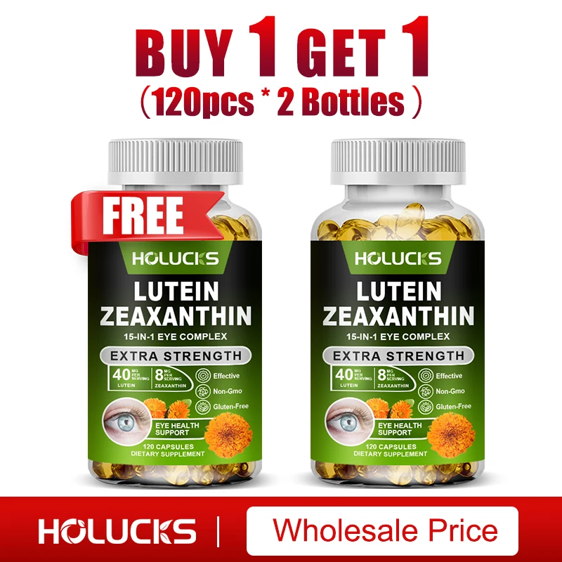 

Holucks Lutein 40mg & Zeaxanthin 8mg Supplement - Eye Vitamins, AREDS 2 Based Complex - Eye Health & Vision Support