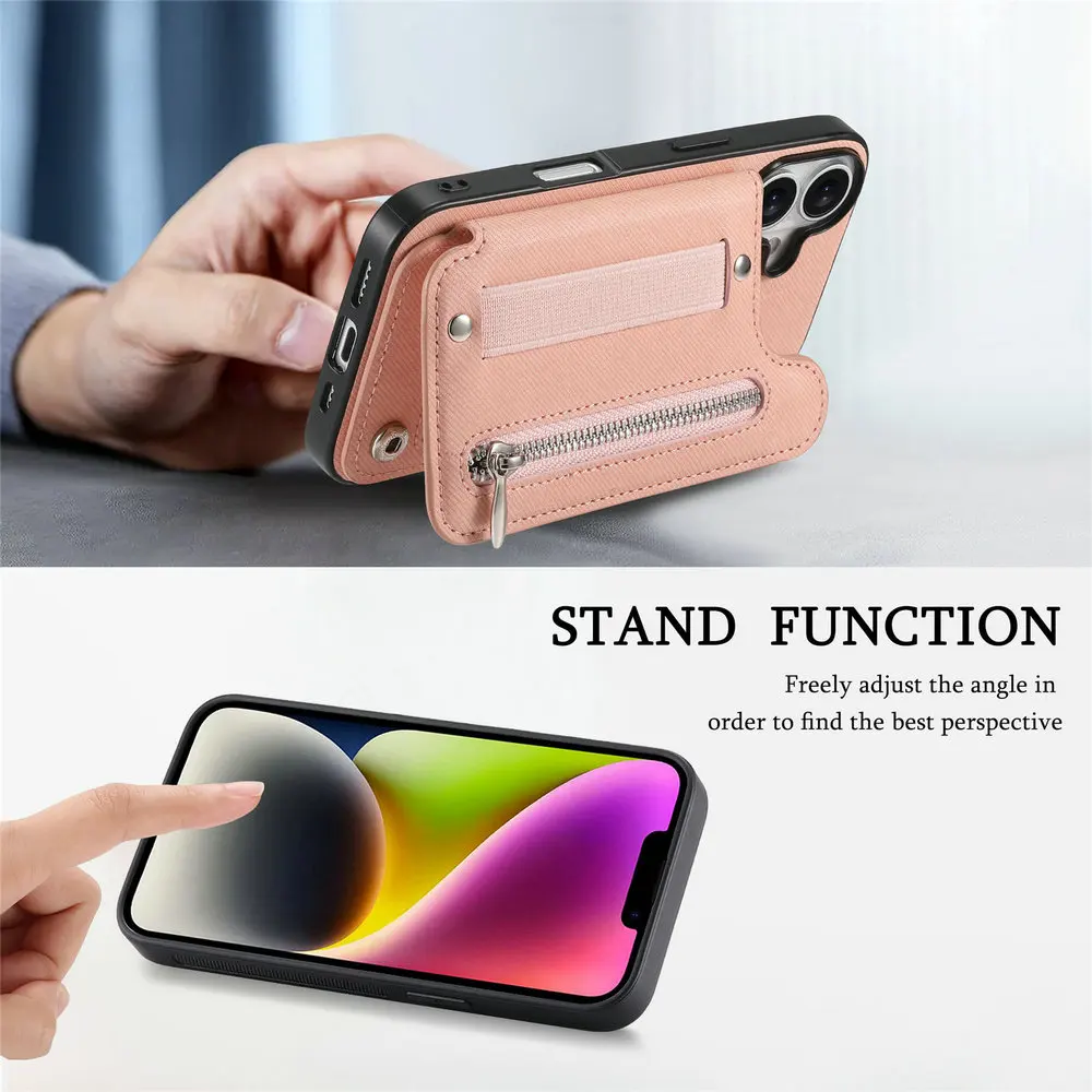 G57 G77 G17 G15 G54 G86 Power 5G Luxus-Hülle RFID-Karten-Lederhülle für Motorola Moto G56 G66J G67 G85 G05 G06 G37 G84 Reißverschluss-Abdeckung – Detail 7