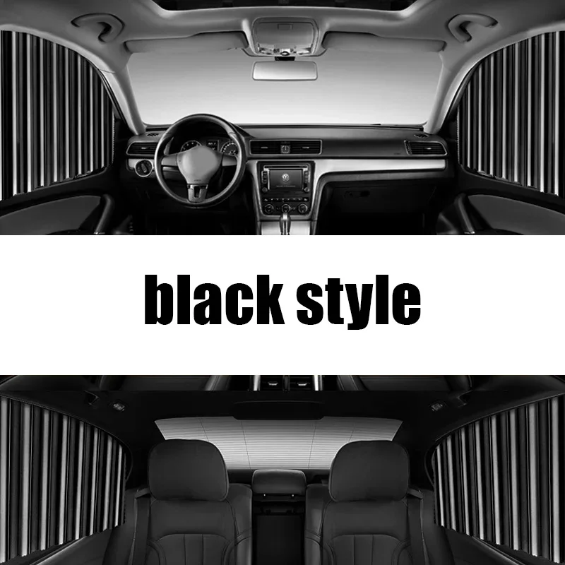 2pcs Magnetic Car Sun Shade Shield Side Window Curtain Auto Summer Uv Protection Black Sun Visor Blinds Cover Car Styling