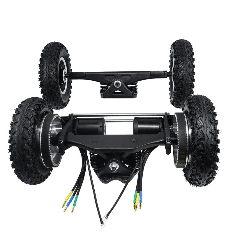 Pneumatic All Terrain Tire Kit 11'' Trucks + Motor 6374+ 8'' Offroad Wheels 6500W Durable Fiberglass Skateboard