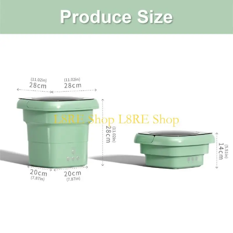 L8RE 3.2L Foldable Mini Washing Machine Portable Clothes Cleaner For Travel Dorm