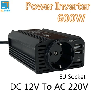 Inverter 12v 220V 600W power inverter portable vehicle-mounted home inverter EU socket multi-function auto accessories
