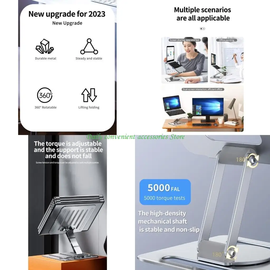 

Подставка для ноутбука 97QB, новая настольная складная стойка из алюминиевого сплава, вращающаяся на 360 градусов доска для для