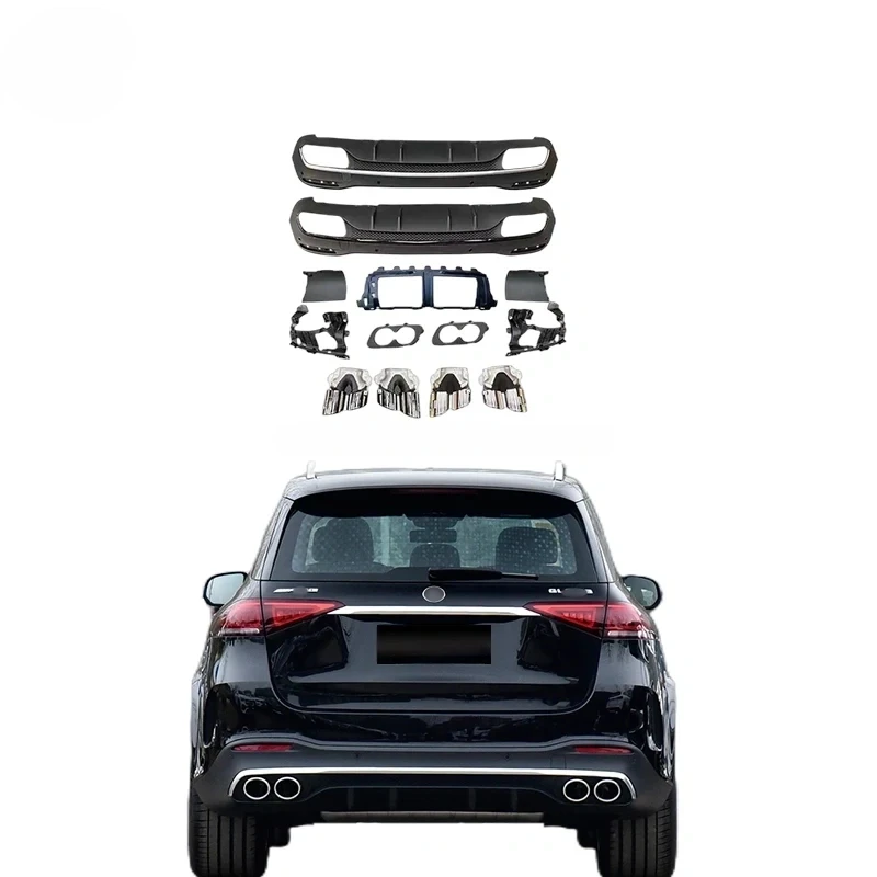 Car accessories For 2019+ Mercedes Benz GLE Class W167 Upgrade GLE53 AMG rear bumper lip Diffusers exhaust Pipe